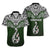 Aotearoa New Zealand Hawaiian Shirt Silver Fern and Matau with Maori Tribal Green Style LT03 - Polynesian Pride