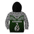 Aotearoa New Zealand Kid Hoodie Silver Fern and Matau with Maori Tribal Green Style LT03 - Polynesian Pride