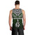 Aotearoa New Zealand Men Tank Top Silver Fern and Matau with Maori Tribal Green Style LT03 - Polynesian Pride