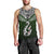 Aotearoa New Zealand Men Tank Top Silver Fern and Matau with Maori Tribal Green Style LT03 - Polynesian Pride