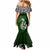 Aotearoa New Zealand Mermaid Dress Silver Fern and Matau with Maori Tribal Green Style LT03 - Polynesian Pride