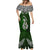 Aotearoa New Zealand Mermaid Dress Silver Fern and Matau with Maori Tribal Green Style LT03 - Polynesian Pride