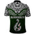 Aotearoa New Zealand Polo Shirt Silver Fern and Matau with Maori Tribal Green Style LT03 - Polynesian Pride