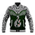 Custom Aotearoa New Zealand Baseball Jacket Silver Fern and Matau with Maori Tribal Green Style LT03 Unisex Green - Polynesian Pride