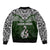 Custom Aotearoa New Zealand Bomber Jacket Silver Fern and Matau with Maori Tribal Green Style LT03 - Polynesian Pride