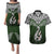 Custom Aotearoa New Zealand Couples Matching Puletasi Dress and Hawaiian Shirt Silver Fern and Matau with Maori Tribal Green Style LT03 Green - Polynesian Pride