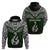 Custom Aotearoa New Zealand Hoodie Silver Fern and Matau with Maori Tribal Green Style LT03 - Polynesian Pride