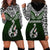 Custom Aotearoa New Zealand Hoodie Dress Silver Fern and Matau with Maori Tribal Green Style LT03 - Polynesian Pride