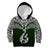 Custom Aotearoa New Zealand Kid Hoodie Silver Fern and Matau with Maori Tribal Green Style LT03 Green - Polynesian Pride