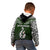 Custom Aotearoa New Zealand Kid Hoodie Silver Fern and Matau with Maori Tribal Green Style LT03 - Polynesian Pride