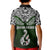 Custom Aotearoa New Zealand Kid Polo Shirt Silver Fern and Matau with Maori Tribal Green Style LT03 - Polynesian Pride