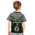 Custom Aotearoa New Zealand Kid T Shirt Silver Fern and Matau with Maori Tribal Green Style LT03 - Polynesian Pride