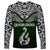 Custom Aotearoa New Zealand Long Sleeve Shirt Silver Fern and Matau with Maori Tribal Green Style LT03 - Polynesian Pride