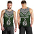 Custom Aotearoa New Zealand Men Tank Top Silver Fern and Matau with Maori Tribal Green Style LT03 - Polynesian Pride