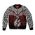 Aotearoa New Zealand Bomber Jacket Silver Fern and Matau with Maori Tribal Red Style LT03 Unisex Red - Polynesian Pride