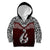 Aotearoa New Zealand Kid Hoodie Silver Fern and Matau with Maori Tribal Red Style LT03 - Polynesian Pride