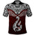 Aotearoa New Zealand Polo Shirt Silver Fern and Matau with Maori Tribal Red Style LT03 Red - Polynesian Pride