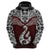 Custom Aotearoa New Zealand Hoodie Silver Fern and Matau with Maori Tribal Red Style LT03 - Polynesian Pride