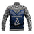 Aotearoa New Zealand Baseball Jacket Silver Fern and Matau with Maori Tribal Blue Style LT03 - Polynesian Pride