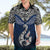 Aotearoa New Zealand Hawaiian Shirt Silver Fern and Matau with Maori Tribal Blue Style LT03 - Polynesian Pride