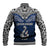 Custom Aotearoa New Zealand Baseball Jacket Silver Fern and Matau with Maori Tribal Blue Style LT03 - Polynesian Pride