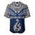 Custom Aotearoa New Zealand Baseball Jersey Silver Fern and Matau with Maori Tribal Blue Style LT03 - Polynesian Pride