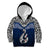 Custom Aotearoa New Zealand Kid Hoodie Silver Fern and Matau with Maori Tribal Blue Style LT03 - Polynesian Pride