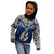 Custom Aotearoa New Zealand Kid Hoodie Silver Fern and Matau with Maori Tribal Blue Style LT03 - Polynesian Pride