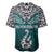 Aotearoa New Zealand Baseball Jersey Silver Fern and Matau with Maori Tribal Turquoise Style LT03 - Polynesian Pride