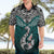 Aotearoa New Zealand Hawaiian Shirt Silver Fern and Matau with Maori Tribal Turquoise Style LT03 - Polynesian Pride