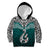 Aotearoa New Zealand Kid Hoodie Silver Fern and Matau with Maori Tribal Turquoise Style LT03 Turquoise - Polynesian Pride