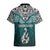 Custom Aotearoa New Zealand Hawaiian Shirt Silver Fern and Matau with Maori Tribal Turquoise Style LT03 - Polynesian Pride