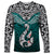 Custom Aotearoa New Zealand Long Sleeve Shirt Silver Fern and Matau with Maori Tribal Turquoise Style LT03 Unisex Turquoise - Polynesian Pride