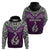 Aotearoa New Zealand Hoodie Silver Fern and Matau with Maori Tribal Pink Style LT03 - Polynesian Pride