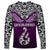 Custom Aotearoa New Zealand Long Sleeve Shirt Silver Fern and Matau with Maori Tribal Pink Style LT03 - Polynesian Pride