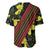 Samoan Culture Baseball Jersey Hibiscus and Ula Fala with Tapa Pattern Black Color