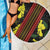 Samoan Culture Beach Blanket Hibiscus and Ula Fala with Tapa Pattern Black Color