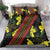 Samoan Culture Bedding Set Hibiscus and Ula Fala with Tapa Pattern Black Color