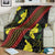 Samoan Culture Blanket Hibiscus and Ula Fala with Tapa Pattern Black Color