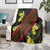 Samoan Culture Blanket Hibiscus and Ula Fala with Tapa Pattern Black Color