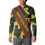 Samoan Culture Button Sweatshirt Hibiscus and Ula Fala with Tapa Pattern Black Color