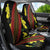 Samoan Culture Car Seat Cover Hibiscus and Ula Fala with Tapa Pattern Black Color