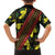 Samoan Culture Family Matching Off Shoulder Short Dress and Hawaiian Shirt Hibiscus and Ula Fala with Tapa Pattern Black Color