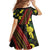 Samoan Culture Family Matching Summer Maxi Dress and Hawaiian Shirt Hibiscus and Ula Fala with Tapa Pattern Black Color