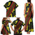 Samoan Culture Family Matching Tank Maxi Dress and Hawaiian Shirt Hibiscus and Ula Fala with Tapa Pattern Black Color