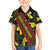 Samoan Culture Kid Hawaiian Shirt Hibiscus and Ula Fala with Tapa Pattern Black Color