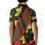 Samoan Culture Kid Polo Shirt Hibiscus and Ula Fala with Tapa Pattern Black Color