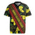 Samoan Culture Rugby Jersey Hibiscus and Ula Fala with Tapa Pattern Black Color