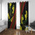 Samoan Culture Window Curtain Hibiscus and Ula Fala with Tapa Pattern Black Color