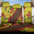 Samoan Culture Back Car Seat Cover Hibiscus and Ula Fala with Tapa Pattern Yellow Color